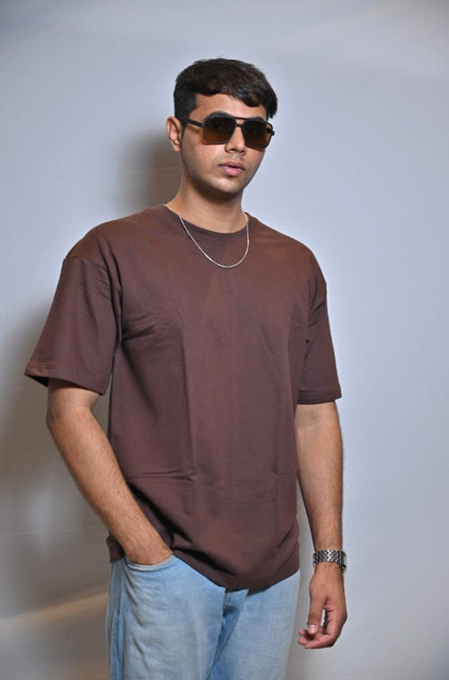 Brown oversized tee